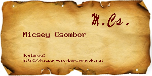 Micsey Csombor névjegykártya
